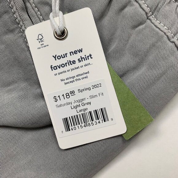 Marine Layer Saturday Jogger Slim Fit Light Grey Pants Men’s Large Drawstring - Picture 2 of 10